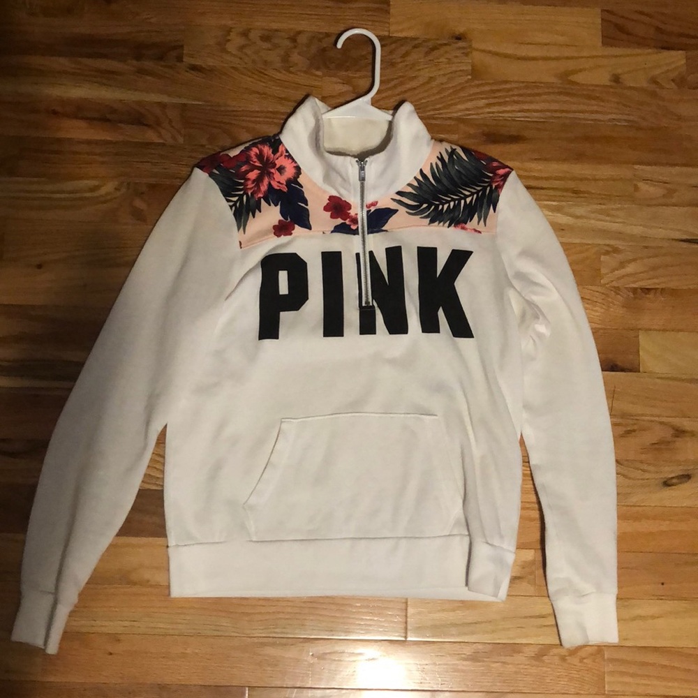 Pink White Quarter Zip